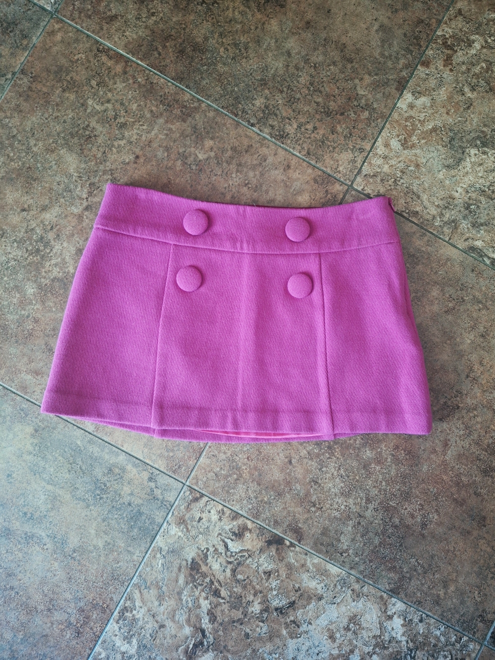 2000's Guess Fuscia Pink Button Detail Micro Mini Skirt
